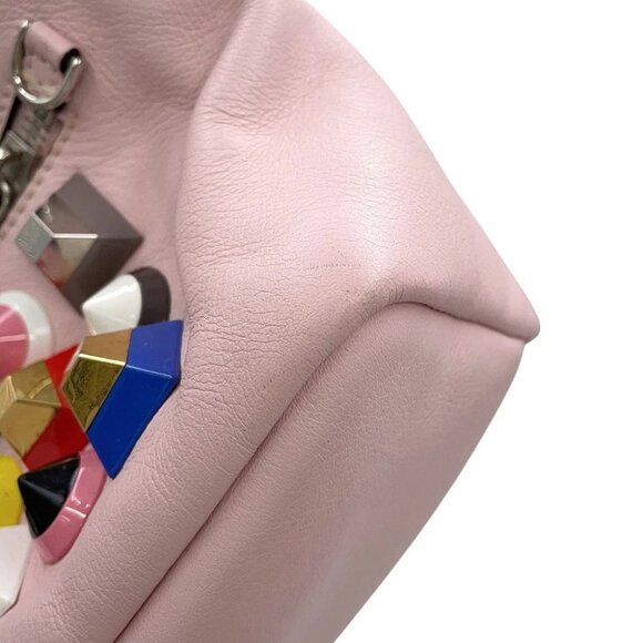 FENDI Bolsa Vitto Dolce Studded Shoulder Bag Leather Pink - Picture 7 of 16